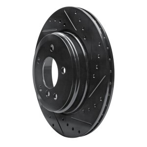 BMW 530I Brake Rotor (1) - Rear Right - R1 Concepts - Drilled & Slotted - Black - `04-`10